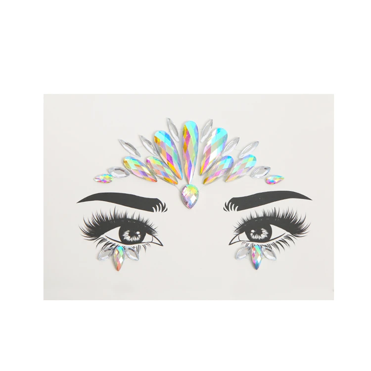 Self Adhesive Sticker For Face Custom Body Crystal Jewel Face Sticker
