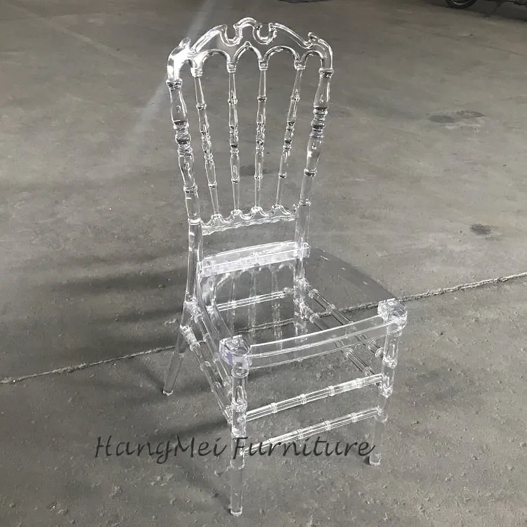 Transparent clear Crystal Pc Resin Wedding Royal Chiavari Chair