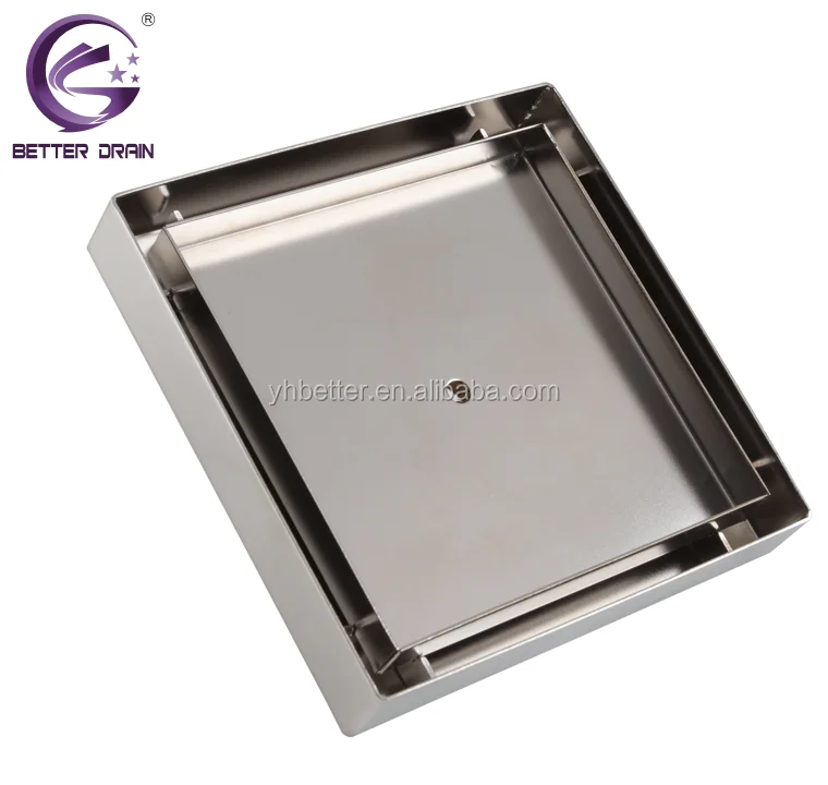 Квадратный встраиваемый Слив для пола из нержавеющей стали, сетчатый Слив для плитки