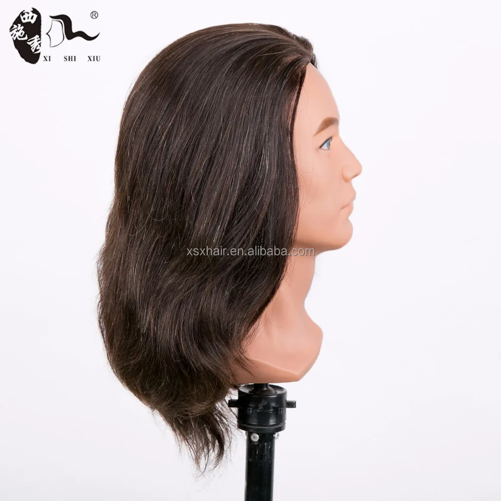 XISHIXIU high quality training male head, men hair training head, male mannequin head with human hair