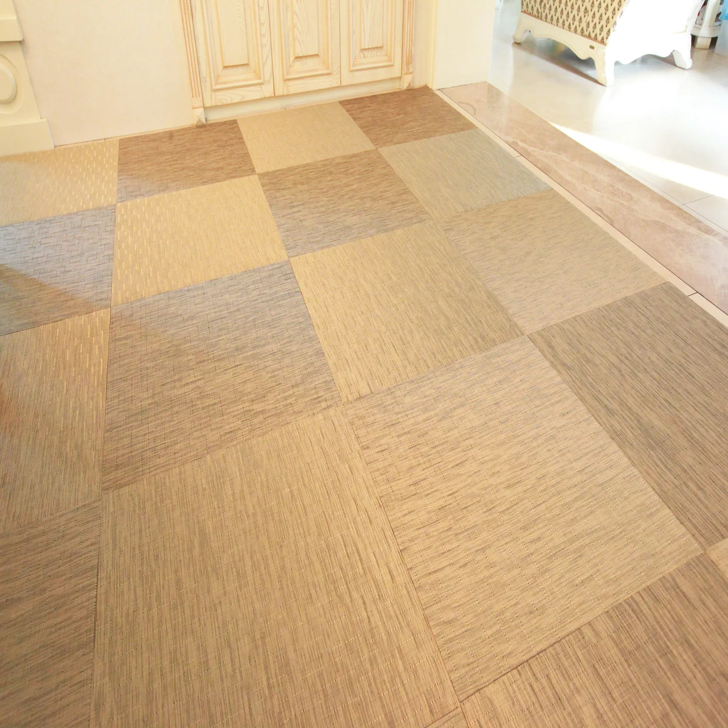  Тканое виниловое напольное покрытие с натуральными венами экстерьера из бамбука