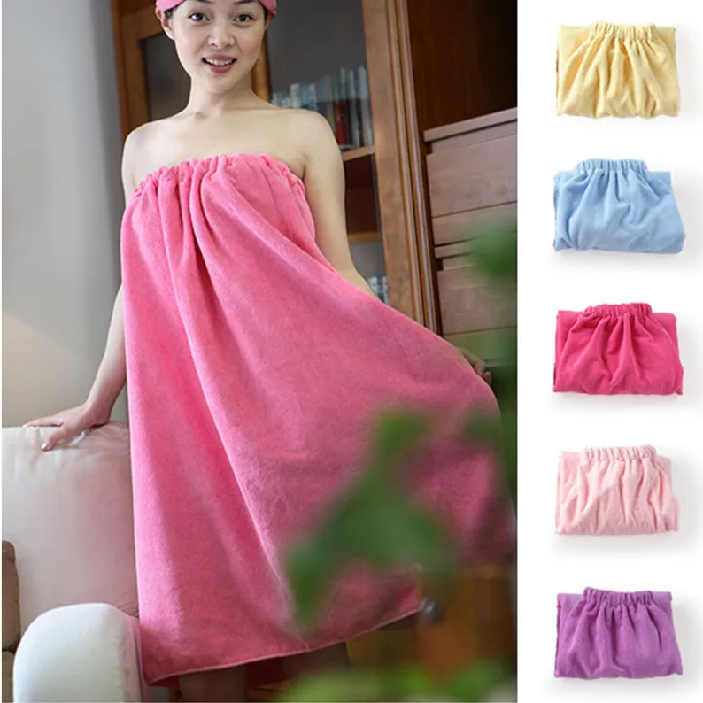 Women Absorbent Microfiber Shower Spa Body Wrap Bath Towel