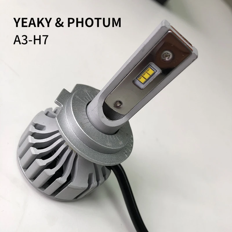 Factory Directly Selling YEAKY/PHOTUM A3 Series H7 Auto Lamp with RoHS CE E-mark DOT Certificate LED Headlight
