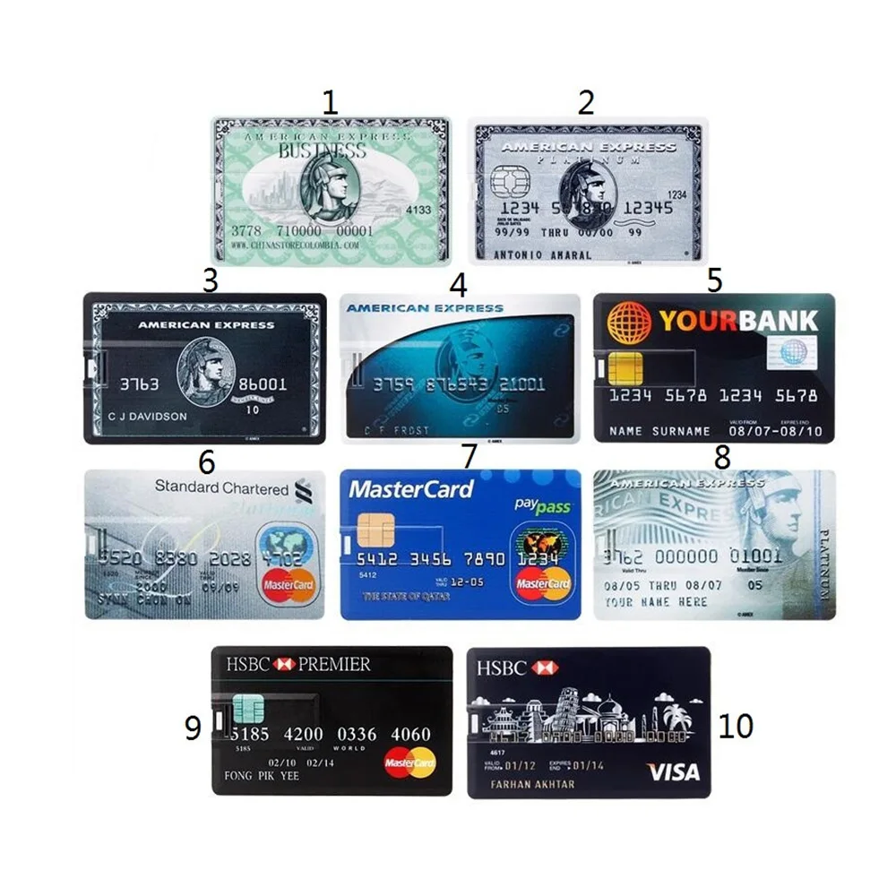 waterproof Super Slim USB 2.0 3.0 Credit Card USB Flash Drive pen drive 4GB 8GB 16GB 32GB 64GB Memory Stick