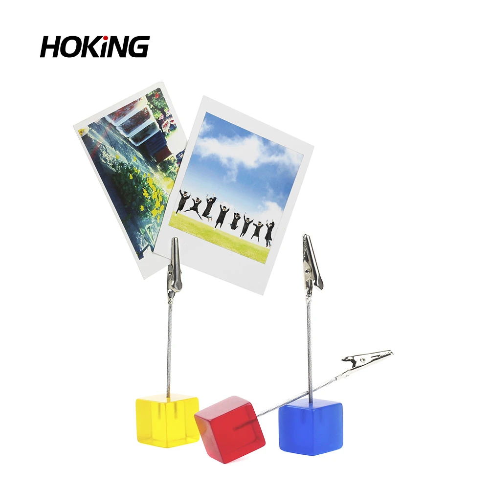 Candy Color Cube Clear Photo Clip Holder for Instax Mini/Wide/Square Film