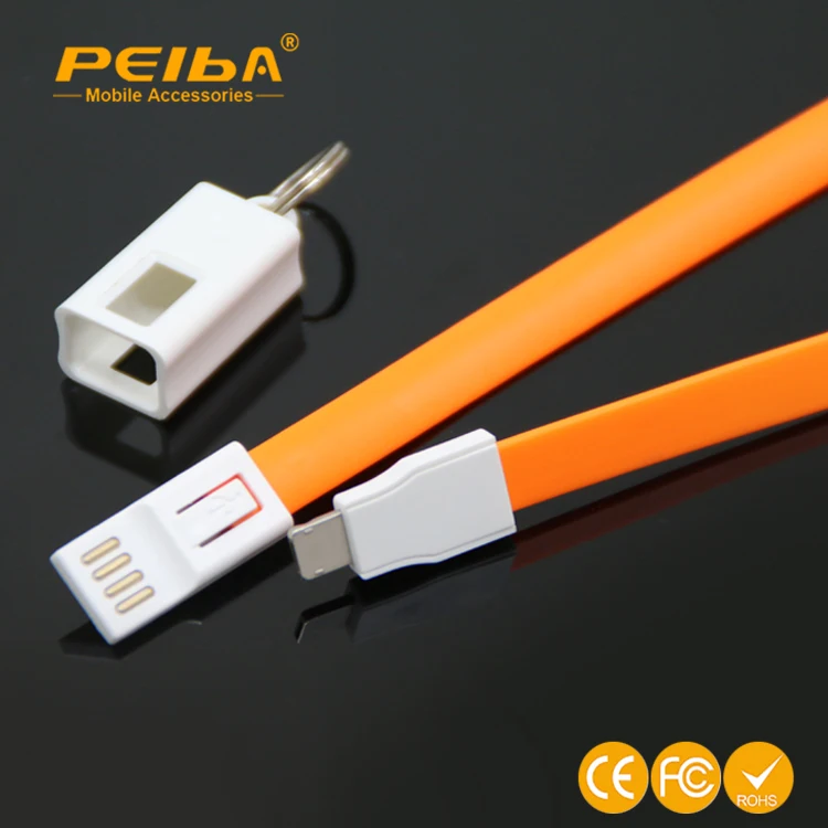 
Cool new gadgets 2017 long lanyard mobile data cable for iphone customized logo 2 in 1 lanyard usb charger cable 