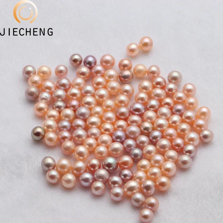 Wholesale 6-7mm near round shape aaa pearl beads no holes freshwater bulk loose pearls