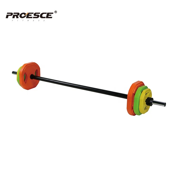 
Colorful Rubber Coated Plates 1.25-5kg Barbell Pump Set With Spring Collars 