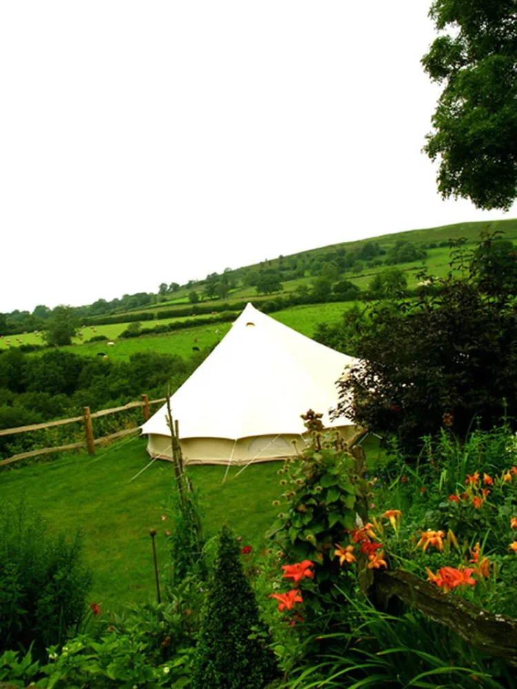 Trade Assurance 5M Fire Flame Resistant Durable Waterproof Cotton Canvas Bell Tent