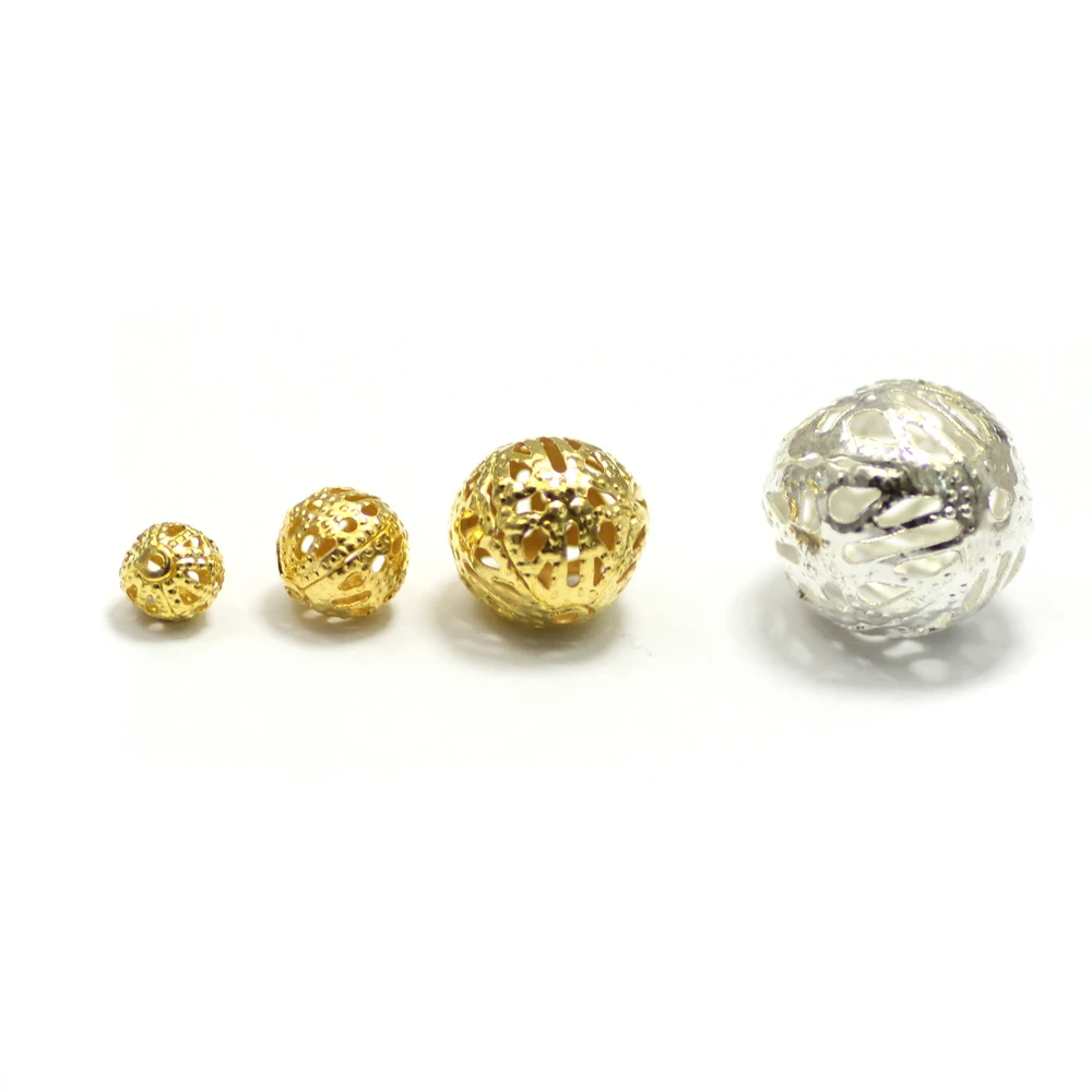 Фурнитура для изготовления ювелирных изделий из мелких металлических бусин, 8 мм