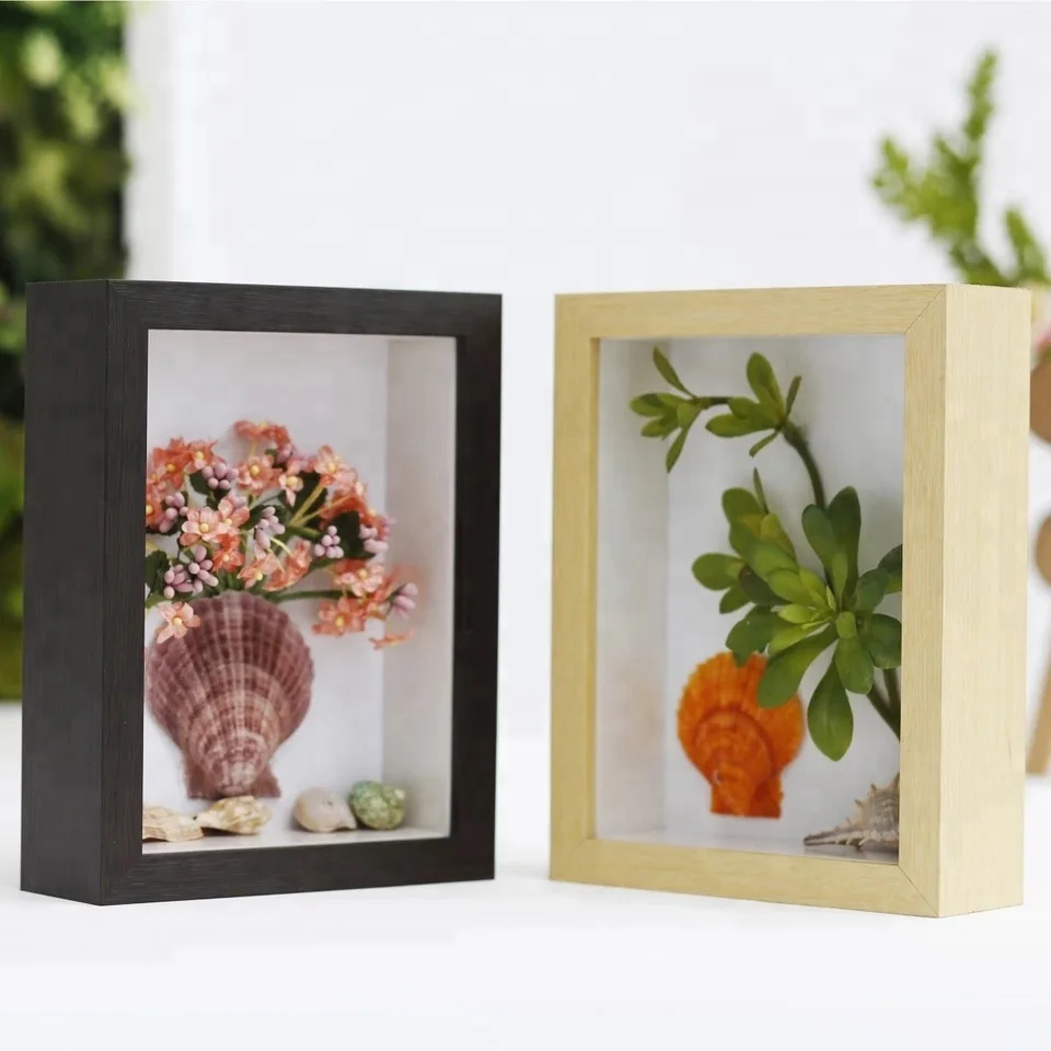 Handmade customize black 8x8 3D shadow box frame