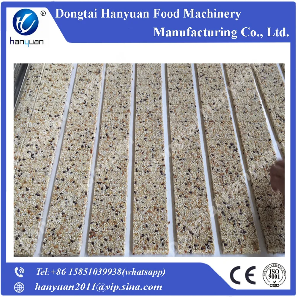 Gluten free crisp rice and cereal bar with added protein and vitamins making machine