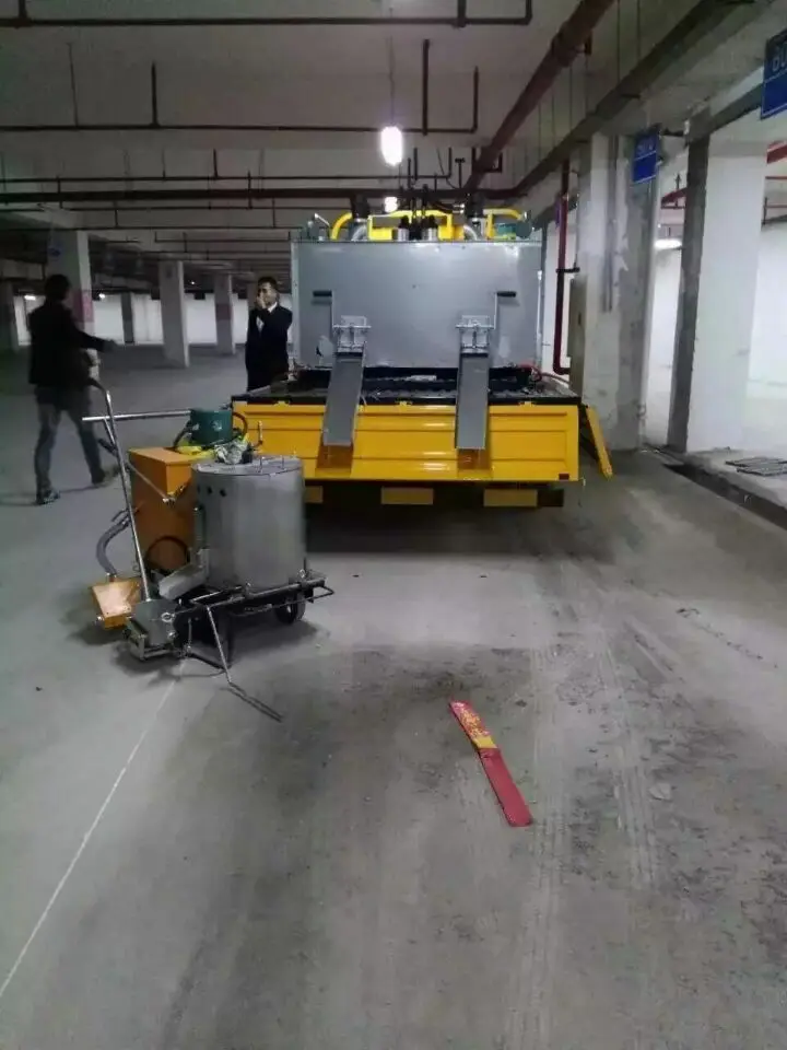 LXD500 hydraulic double cylinder thermoplastic preheater applied for underground parking lot