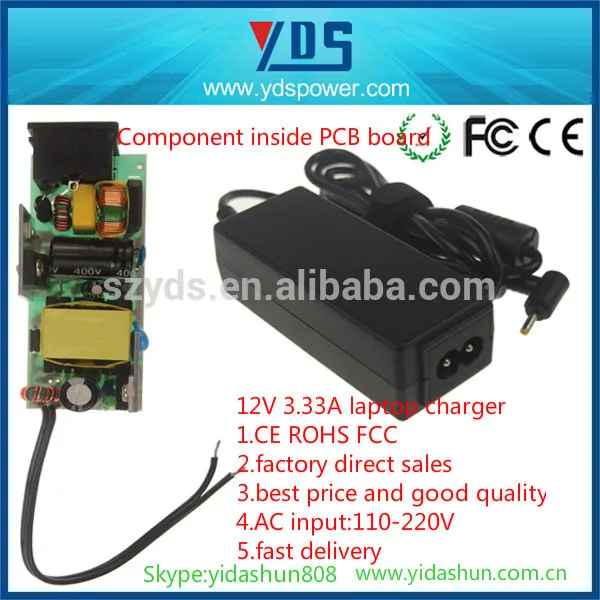 ноутбук адаптер питания для 12 3.33a ultrabook адаптер зарядное устройство 40w ноутбук ac dc адаптер