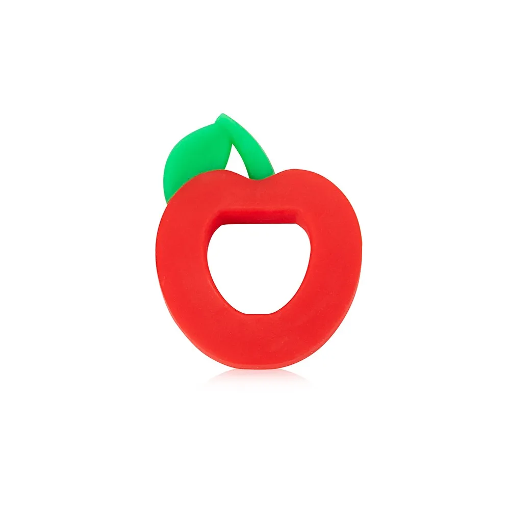 2018 New arrive baby fruit shape teether Hot sell funny silicone baby round apple shape pendant teether TOY