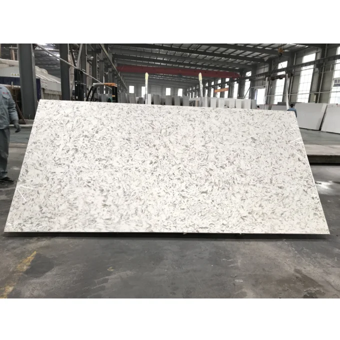 
CE Approved Artificial Stellar White Quartz Stone Slab 
