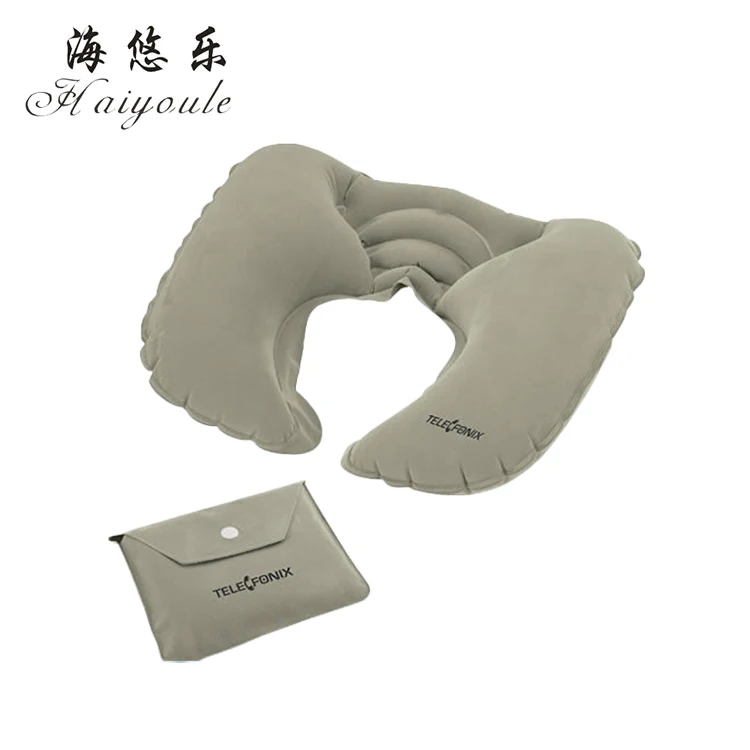 New U Shape Air Filled Neck Support Inflatable Travel Pillow