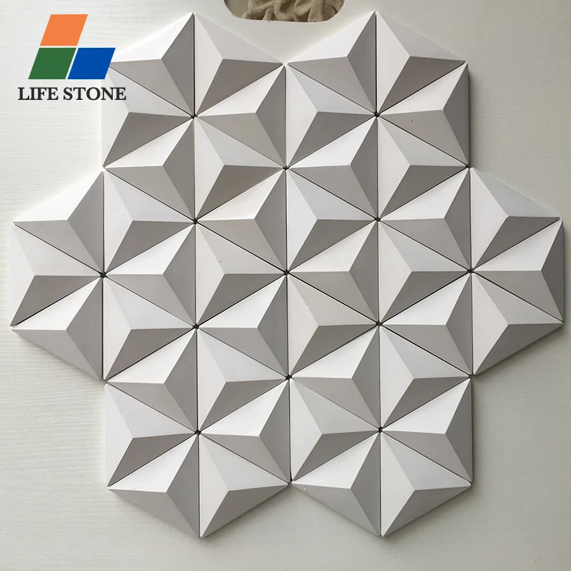 Wholesale white stone 3d wall tiles and 3d wall decor