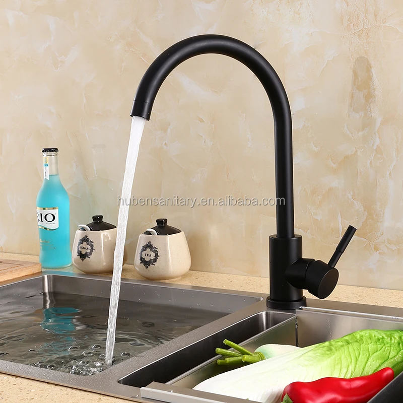 Low Price  Faucet sanitary ware Factory tap Stainless steel Black Mixer Kitchen sink faucet Kitchen