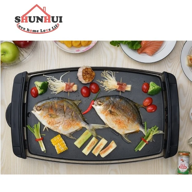 Non stick Barbecue Electric Grill  45x32 cm Indoor Smokeless Korea Electric Grill Pan 1600W BBQ Electric Grill