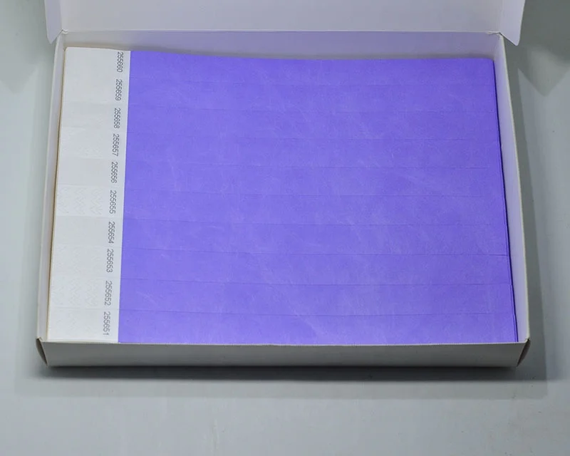 Custom logo single use kids tyvek ID wristband with series number for club