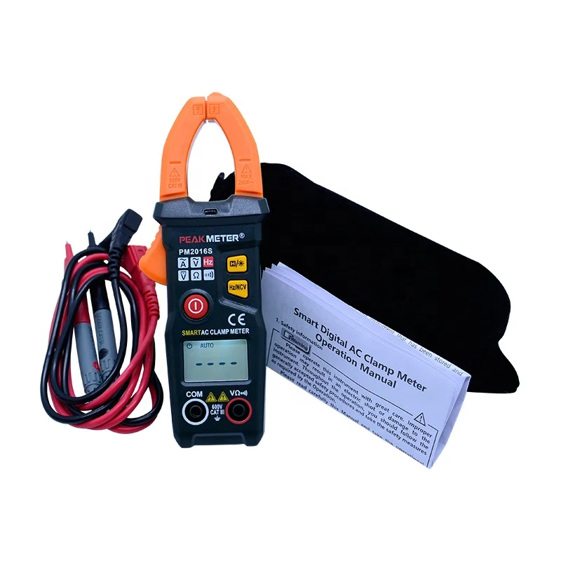Dual Display 6000 Counts Auto Range AC Digital Clamp Meter with Clamp Frequency Test PM2016S