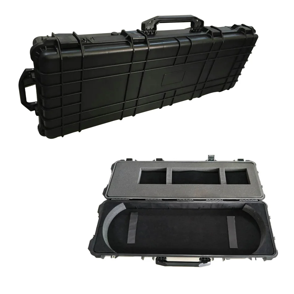 Hard plastic hunting bow case with customized foam