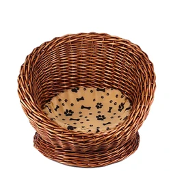 Renel Luxury Willow Woven Dog Sofa with Cushion