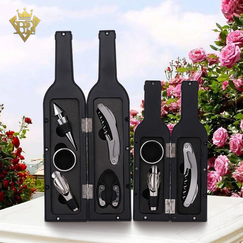 Perfect Gifts 3pcs Bottle Shape Case 3 Pieces Wine Bottle Accessory Kit