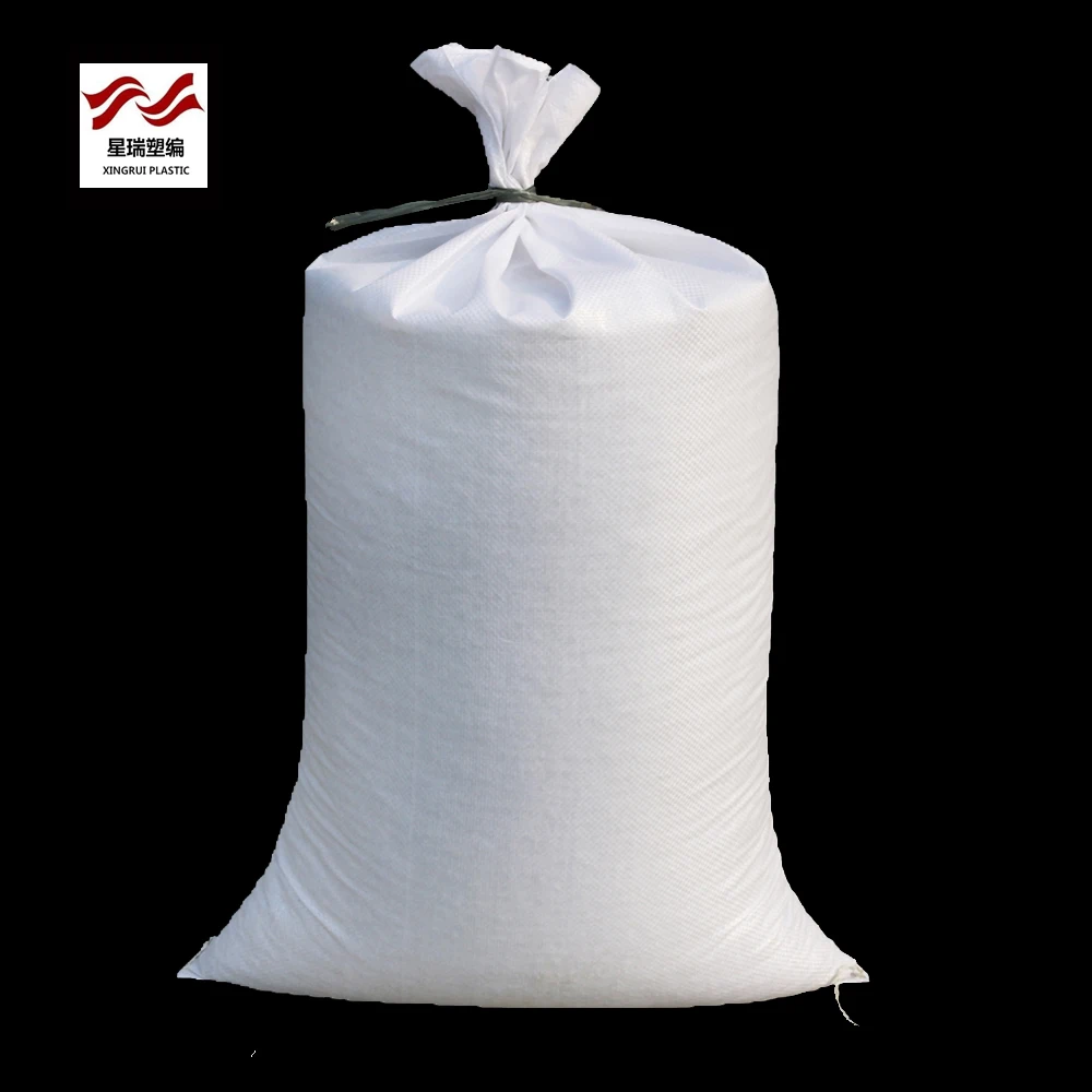 Xingrui white 50kg polypropylene charcoal packaging bag feed bags for sale