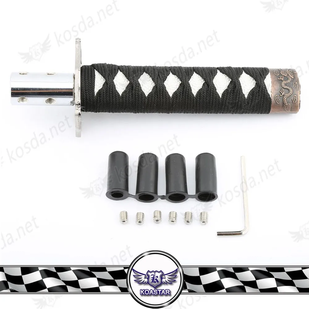 15 см черный + белый алюминий меч самурая Катана Ручка переключения для универсальных машин