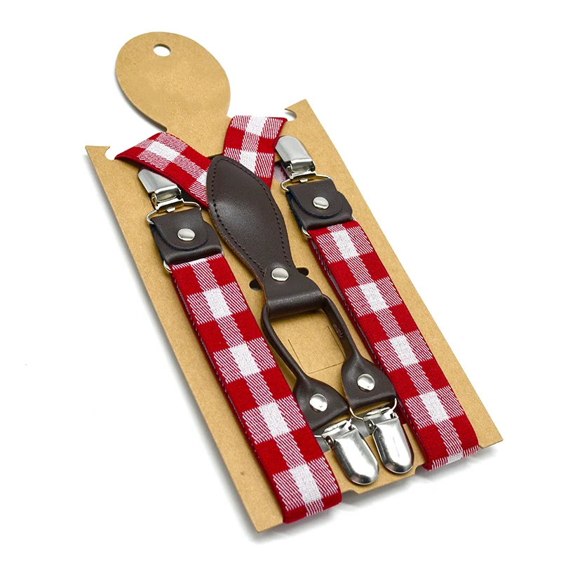 Kids Suspenders Wholesale  Child Trousers Tirantes for Boys Girls  Brace Cheap Brown PU Popular Design Cheap