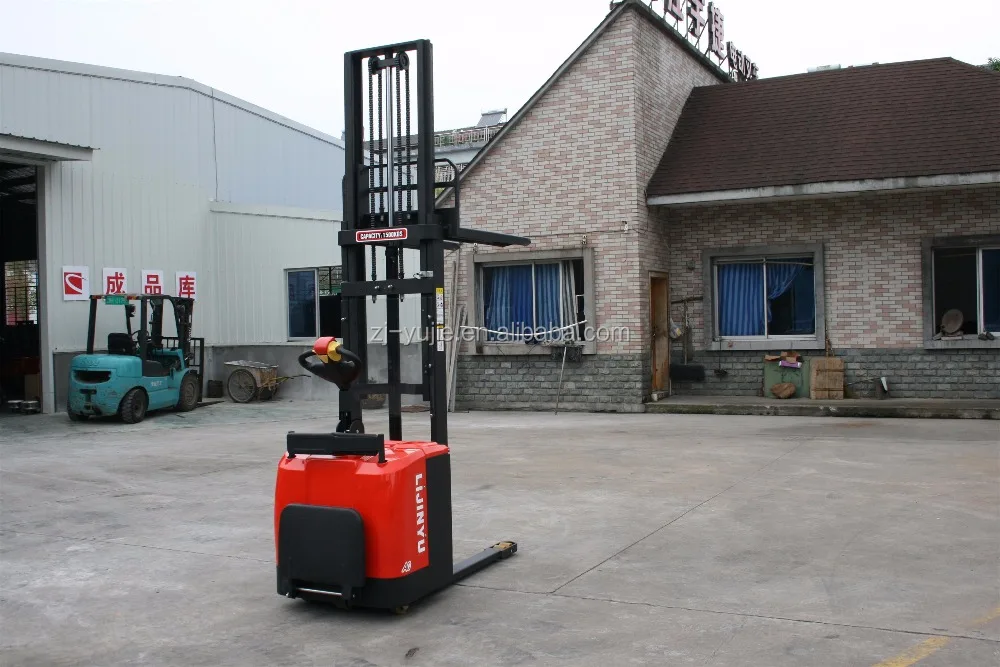 
1000kg 2500mm forklift electric pallet stacker with 2-stage frame 