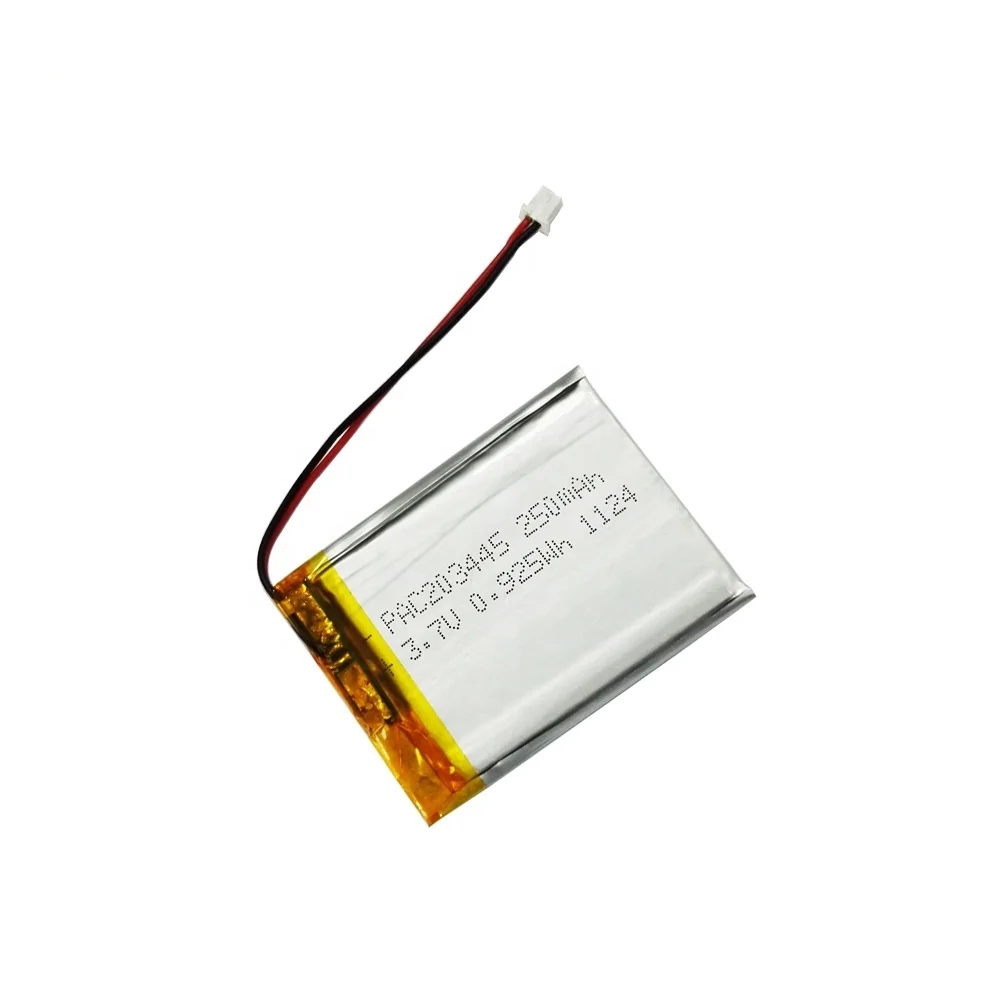 Ultra thin battery 3.7v li polymer cell 250mAh with 2mm thickness