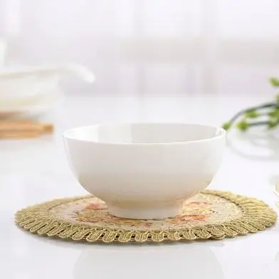 Haonai Chinese Styled White Porcelain Rice Fin Porridge Bowl