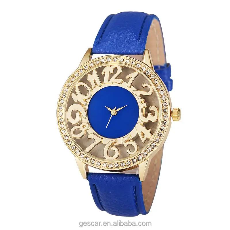 
Wholesale 9050 new hollow out watches ladies leather crystal casual wrist watch for women female clock 