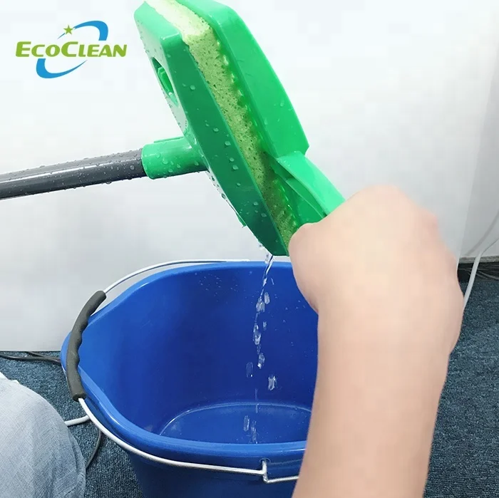 EcoClean Super Water Absorbing  plastic Squeegee Cellulose Sponge  Mop with squeezer refill head
