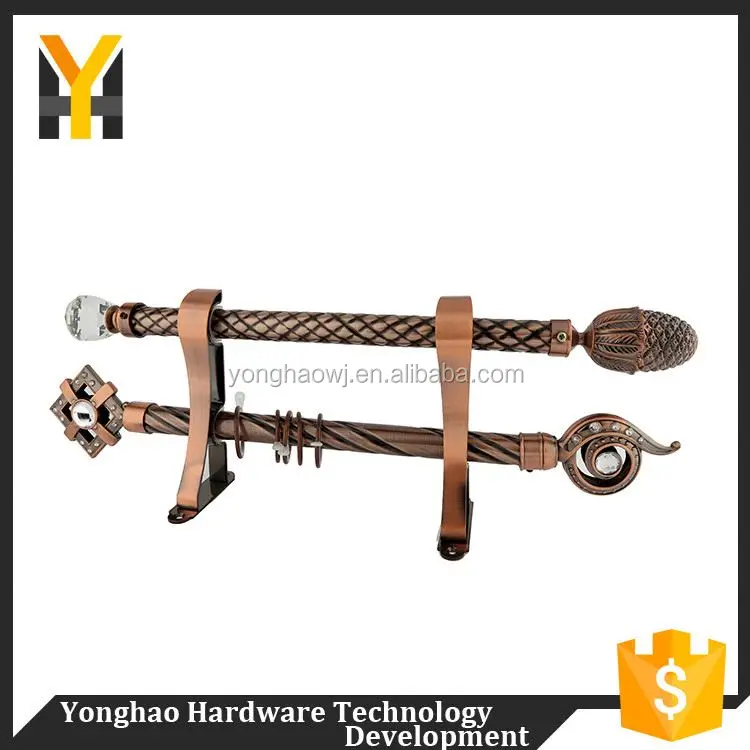Trendy style adjustable metal wrought iron cheap curtain rod