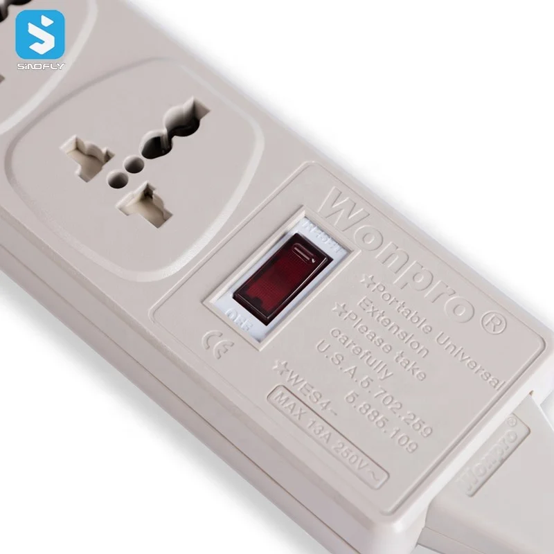 
UK 3 pin plug C13 6 outlet strip Surge Protected Extension 1.8M 3M multipurpose power socket 