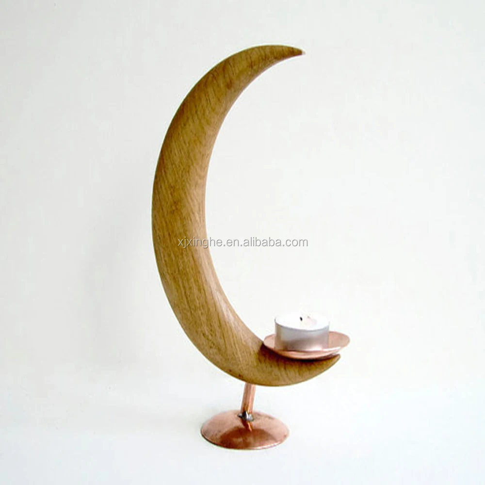 Романтический Деревянный подсвечник в форме Луны на День святого Валентина