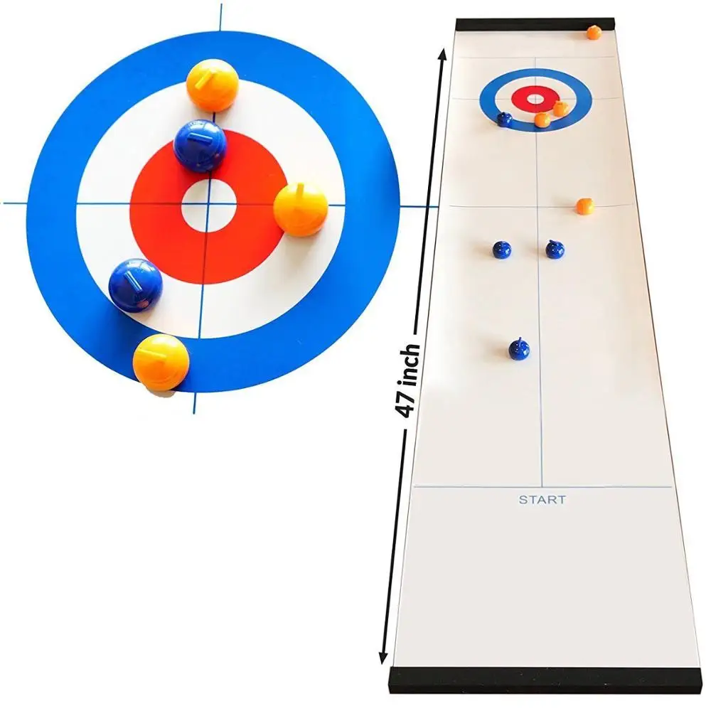 
Tabletop Curling Game Portable Mini Travel Kids Adults Family Sports Board Game 
