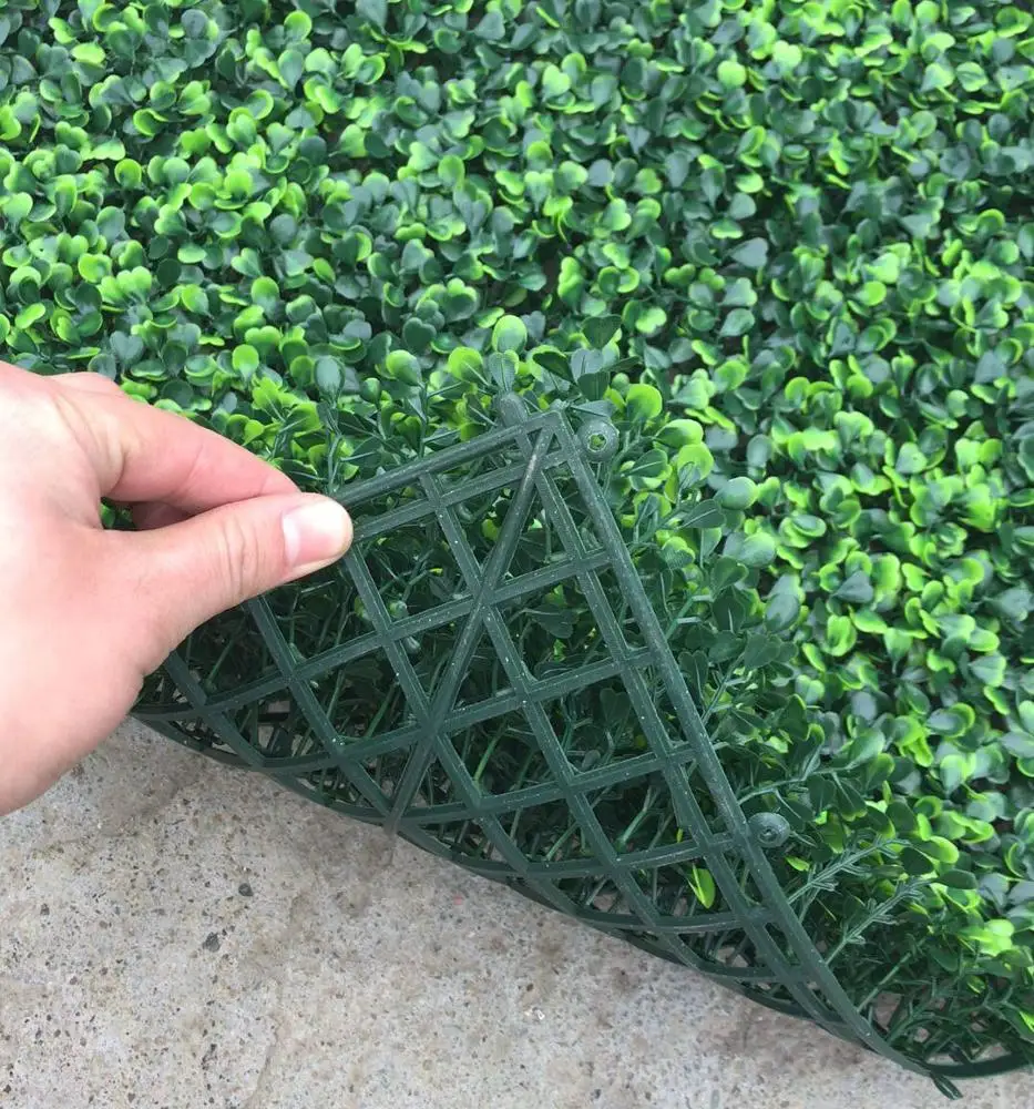 Factory Price Plastic Anti UV Artificial Boxwood Fence Hedge Panels Mat Plants Green Wall