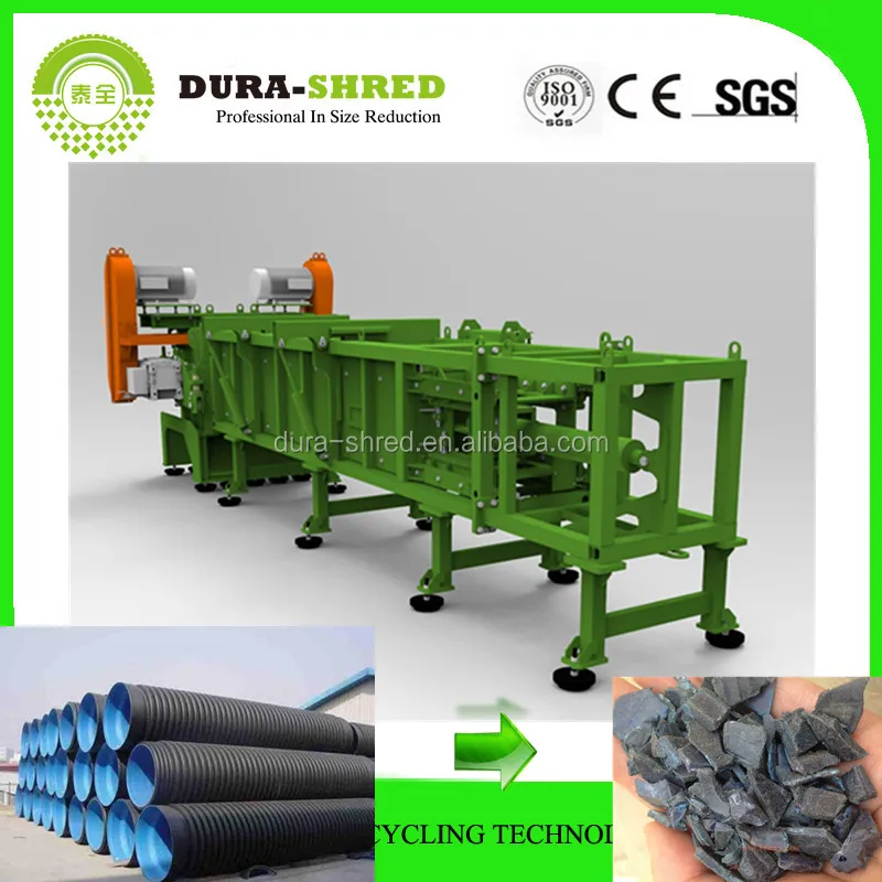 Rubber Metal and Tyre Shredder Machine Prices IBC Garbage Can, Tray & Other Large Volunm Plastic Barrel Plastic Pieces 5T -8.5T