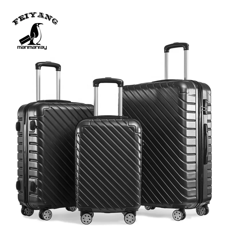 
Wholesale custom lightweight sport 3pcs wheels rolling cabin abs pc hard case carry on suitcase travel smart trolley luggage set 