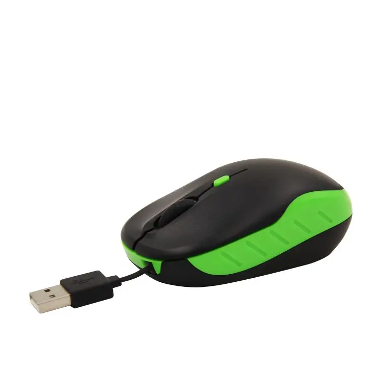 
Optical Slim Wired Touch Notebook Gaming Mouse With Retractable Cable For Laptop 