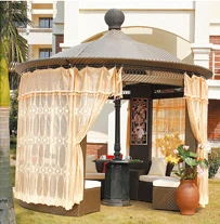 Outdoor PE Rattan gazebo with sofa set and LED light wicker house garden gazebo outdoor gazebo garden set