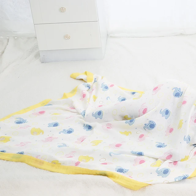 Заводская распродажа 4-х слойный однотонные принт хлопок или бамбук одеяло для грудничков из муслина