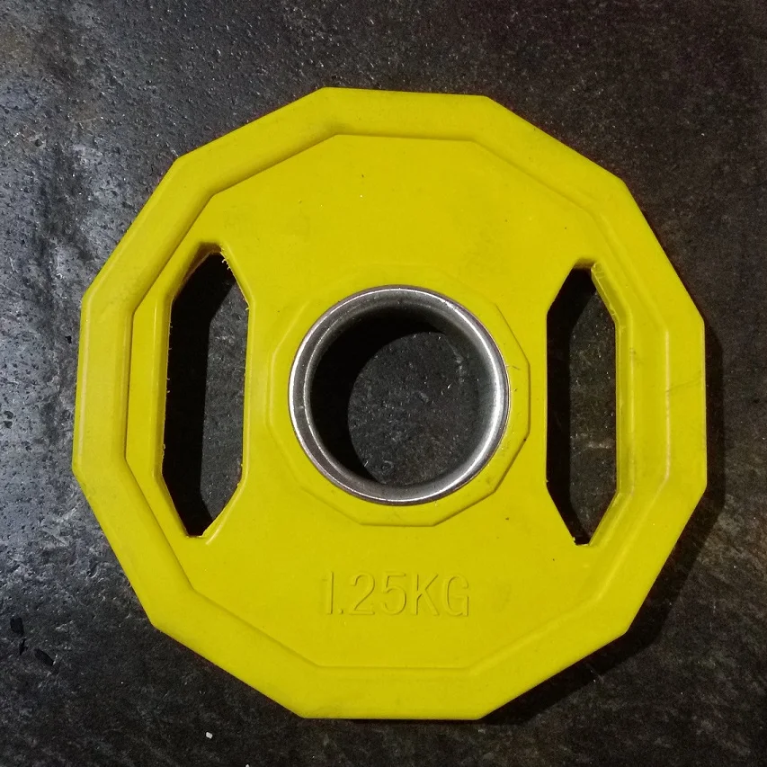 Gym Training Two Grips Rubber Coated Dodecagon Weight Plates