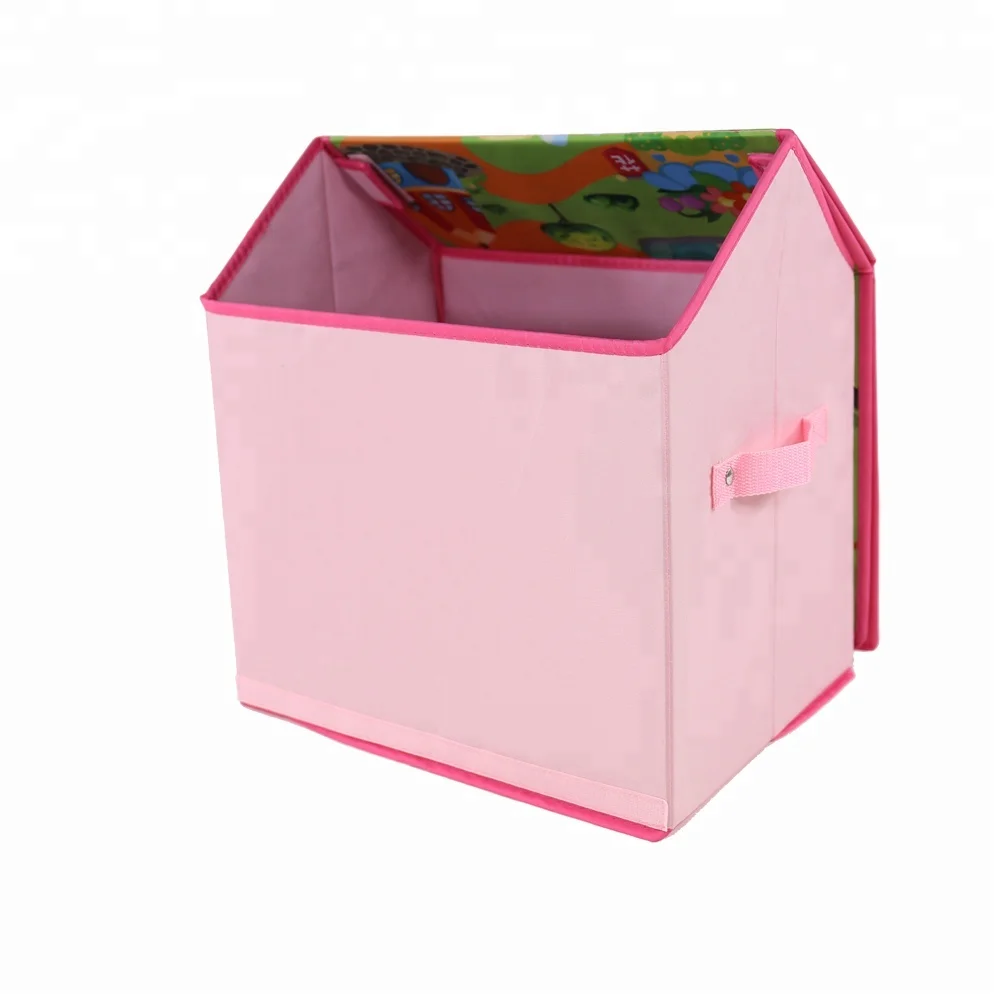 Cartoon House Storage Box With Roll Out Play Mat