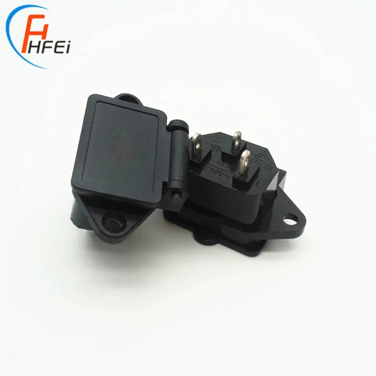 HF high quality hot sale 3 pins AC inlet power plug socket c14 din power adapter connector waterproof 3 pin